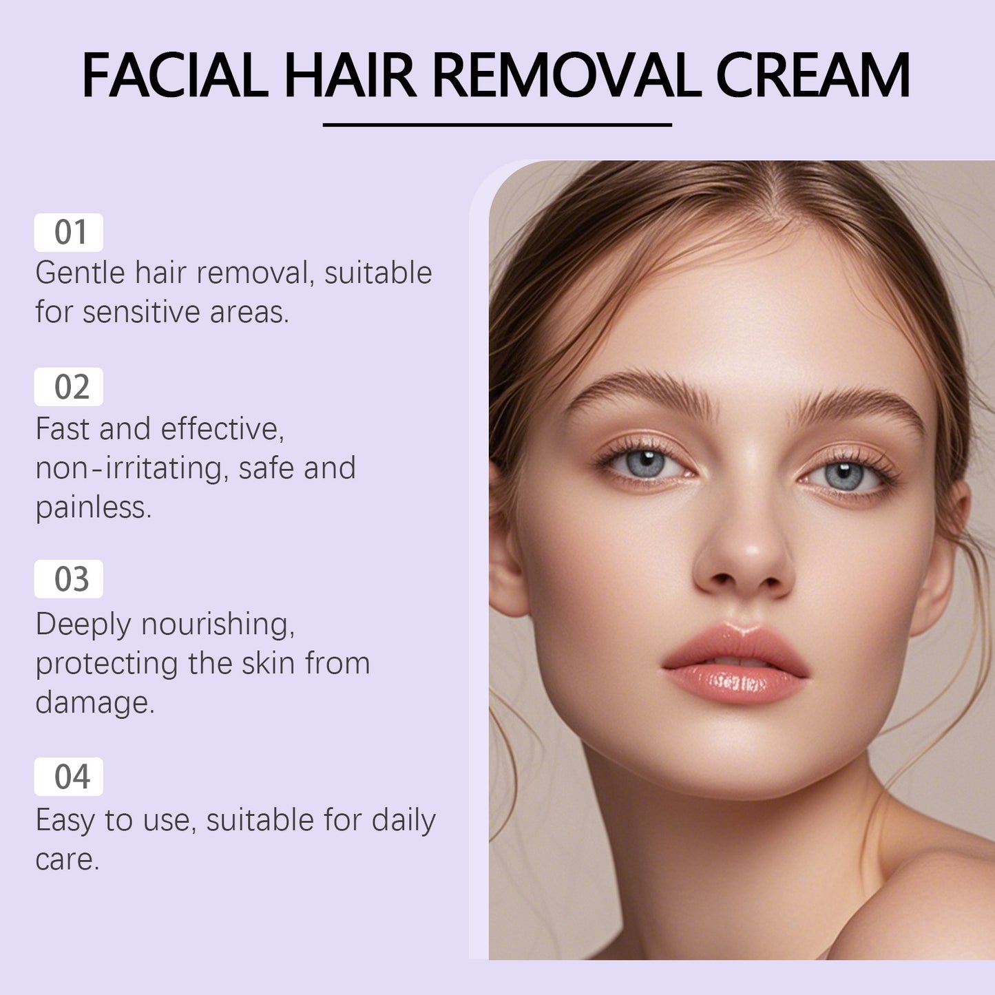 Crema Depilatoria Facial Hidratante con Karité y Centella Asiática